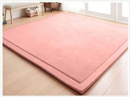 Stylish Coral Velvet Mat, V-mix Handmade weaving Plush Foam Play Crawling mat for Baby, Toddler, and Children Play Mat, Yoga Mat, Exercise Mat-Cushy- Soft & Thick Hypoallergenic, Non-toxic, Reversible