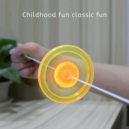 Flywheel Spinning Spinner Fidget Light Rainbow Lightshow Orbital Flash Novelty Adult‘s Gift Pull Line Flashing Glow in The Dark Wheel Colorful Sorting and Stacking