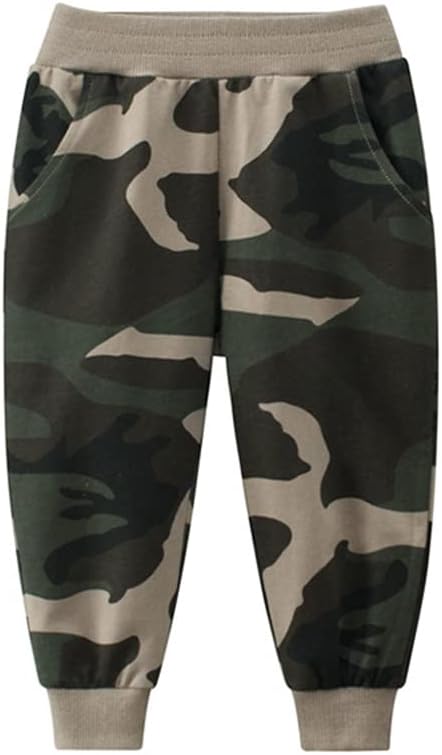 HUAER& Baby Boy's Jogger Pants Dinosaur Car Drawstring Elastic Sweatpants