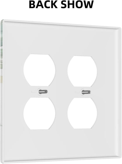 Decorative Outlet Covers Rustic Green Eucalyptus Leaves 2 Gang Wall Plate Cover Double Duplex Receptacle Two Switch Light Switch Cover Plate Jumbo Dual Faceplate for Country Home Decor