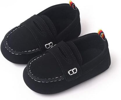 LONSOEN Baby Girls Boys Loafers Prewalker Dress Crib Shoes