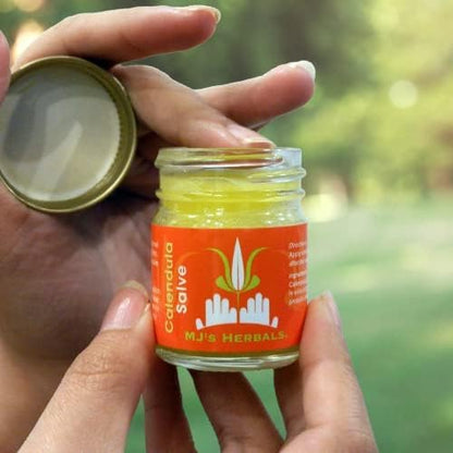 MJ's Herbals Calendula Salve - Skin Soothing Balm, Eczema Cream, Diaper Rash, Scars, Bug Bites, Made w/Calendula Blossoms & Propolis Beeswax (1 oz)