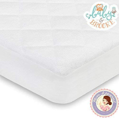 Organic Bamboo from Viscose Fitted Crib Mattress Protector Pad by Baby&Brooke – 100% Waterproof