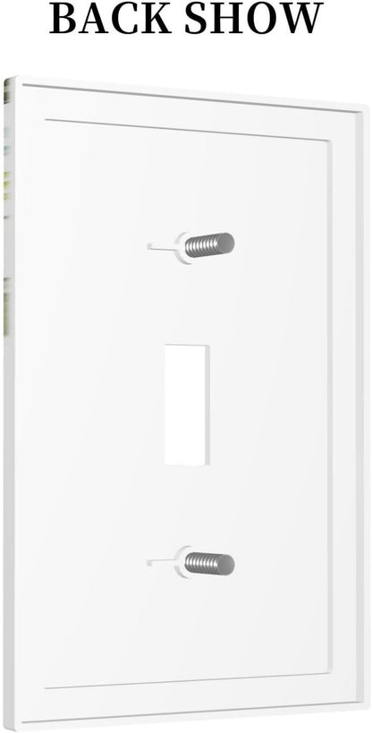 Decorative Light Switch Cover Boho Farmhouse Flower Leaf Sage Green 1 Gang Single Toggle Device Electrical Faceplate Switchplates Decorator Outlet Wall Plate for Bedroom Cabin Decor