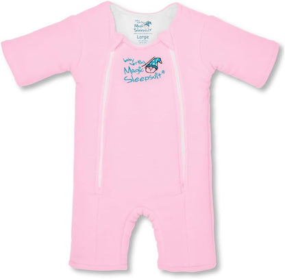 Magic Sleepsuit Baby Merlin's Microfleece Baby Swaddle Transition Product - Soft and Cozy Design, Double Zipper for Easy Diaper Changes, Promotes Safe Sleep, 3-6 Months - Pink - Large 18-21lbs