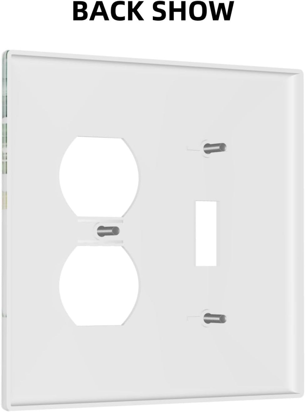 Decorative Outlet Covers Rustic Green Eucalyptus Leaves 2 Gang Wall Plate Cover Single Toggle Duplex Combo Two Switch Light Switch Cover Plate Jumbo Dual GFCI Faceplate for Home Decor