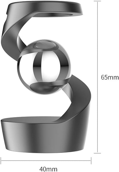 Aerospace Aluminum Adult Fidget Spinner: Optical Illusion Desk Toy, Gravity-Defying Metallic Shape, Stainless Steel Sphere, Stress Relief Kinetic Sculpture (Black Silver)