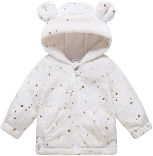 Baby Girl Winter Fleece Coat Toddler Boy Jacket Infant With Hood Warm Outerwear