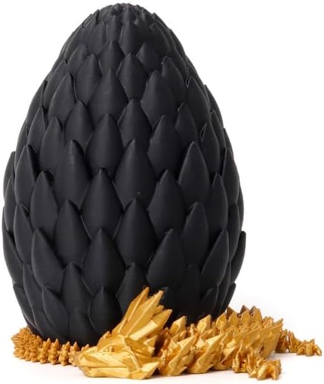 3D Printed Dragon Egg, 12'' Mystery Crystal Dragon Egg Fidget Toys Full Articulated Dragon Home Office Decor Executive Desk Toys for Autism/ADHD