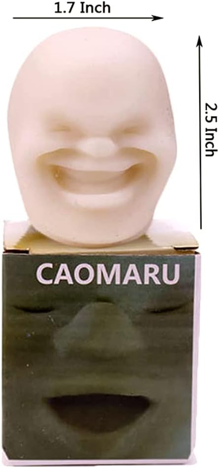 Anxiety Stress Release Fun Toys,Emotion Balls Fidget Toys for Pressures Relief Kneading Toys for Kids Adults,Weird Face Bizarre Squeeze Toys. (White, Laugh)