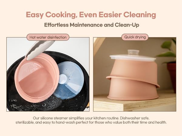 Microwave Silicone Steamer for Baby Food, Made In Korea, Oven & Dishwasher Safe to 482°F, Easy