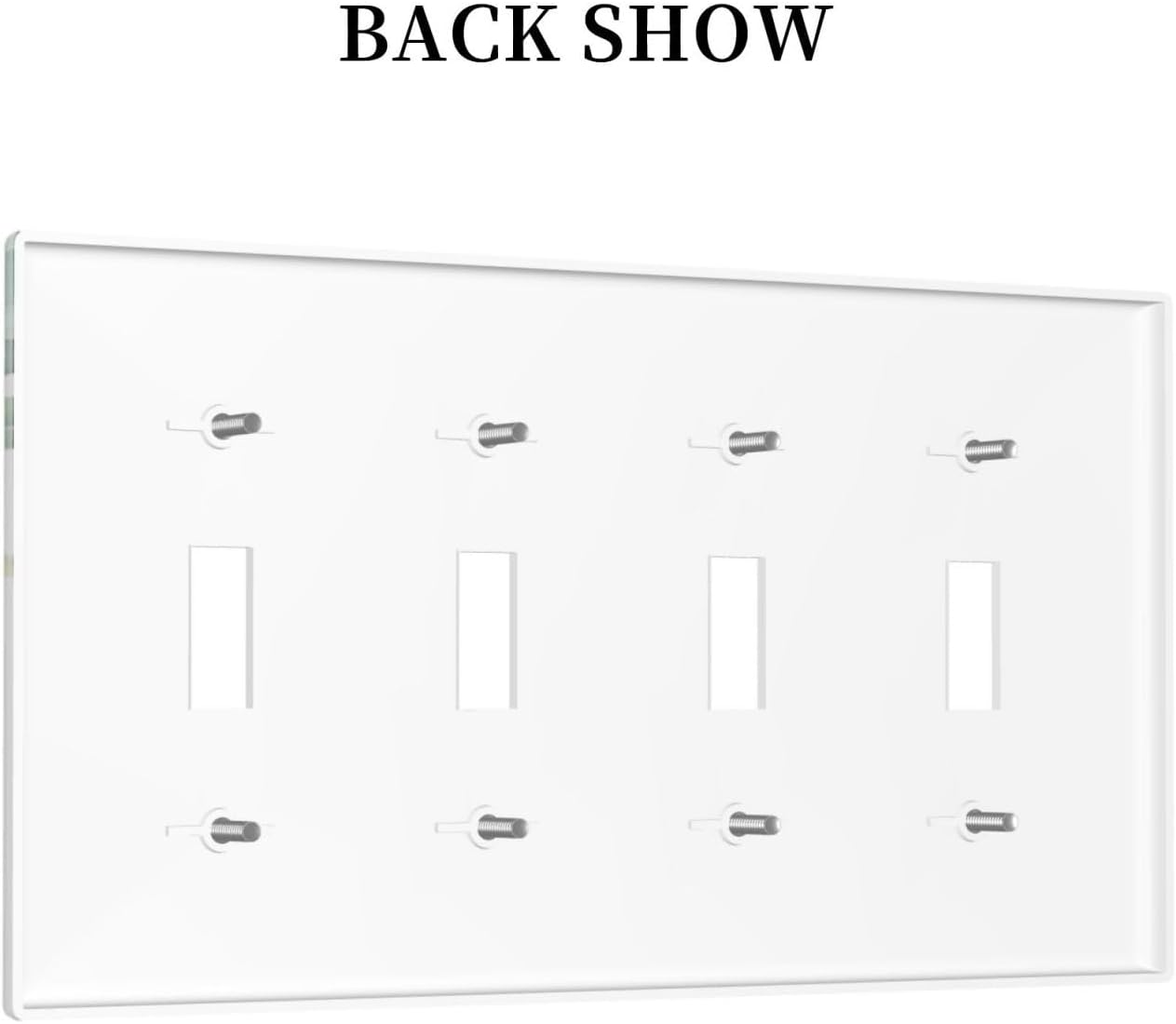 Decorative Switch Covers Plate Rustic Green Eucalyptus Leaves 4 Gang Artistic Wall Plate Unique Quad Toggle Light Switch Plate Jumbo Faceplate for Country Bedroom Kitchen Home Decor