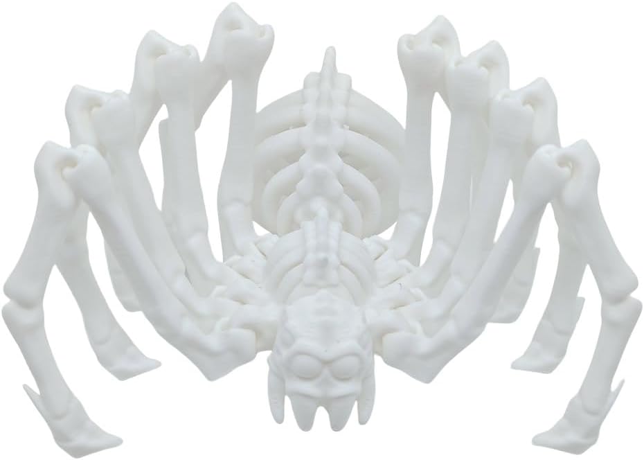Large Skeleton Spider-Shy Spider,Halloween Decorations Skeleton Spider,Skeleton Spider Skull Bone Animal Skeleton Decorate Animal Halloween Skeleton Props (White)