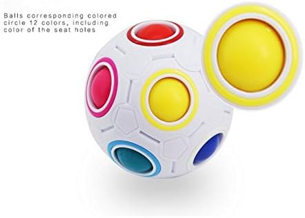 CuberSpeed Rainbow Ball Magic Cube Fidget Toy Puzzle Magic Rainbow Ball Puzzle Fun Fidget