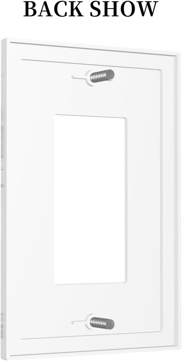 Decorative Outlet Covers Modern White Gray Marble 1 Gang Single Rocker Light Switch Cover Plate Wall Plates GFCI Faceplate for living Room Bathroom Decor