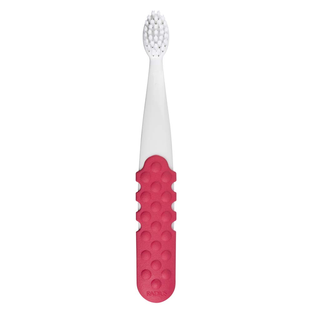 RADIUS Toddler Toothbrush & Toothpaste Bundle for Kids, 2 Pack Totz Plus Silky Soft Brush in