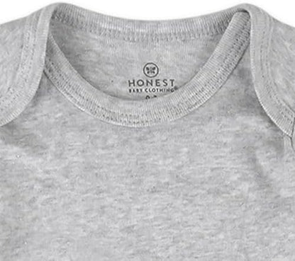HonestBaby unisex-baby 10-pack Short Sleeve Bodysuits One-piece 100% Organic Cotton for Infant Baby Boys, Girls