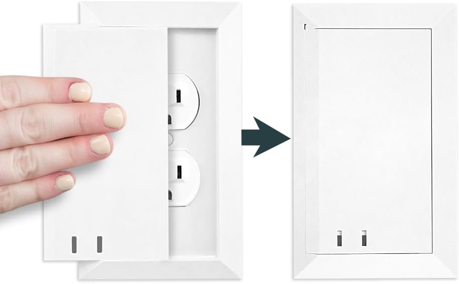 Child Resistant Outlet Cover (2-pack | White) | Duplex Standard Wall Plate | Sliding Door that Locks | Safe & Stylish | Patented Design | Made in the USA | Quick & Easy Installation | Socket Shield