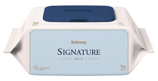BEBESUP- Korea’s #1 Signature Baby Wipes - Hypoallergenic Water-based Unscented Alcohol-Free Ultra-Thick Super Seed Extracts Organic Plant-Based for sensitive skin Flip-Top (70 Count 1 Pack)