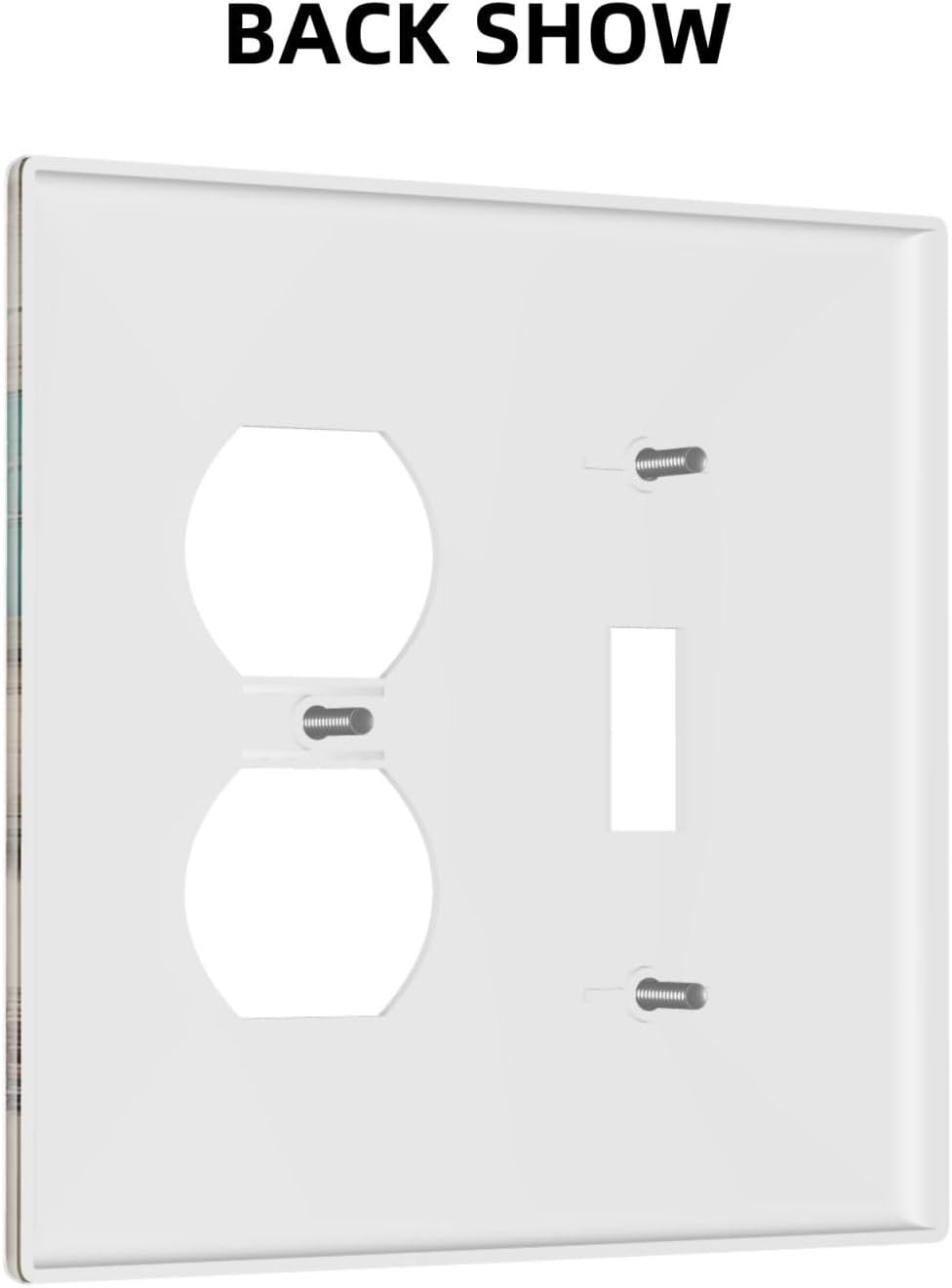 Wallplates Vintage Wood Brown Turquoise Splicing 1 Toggle 1 Duplex Switch Plate Electrical Gfci Faceplate Decorative Light Switch Covers For Farmhouse Cabin Decor