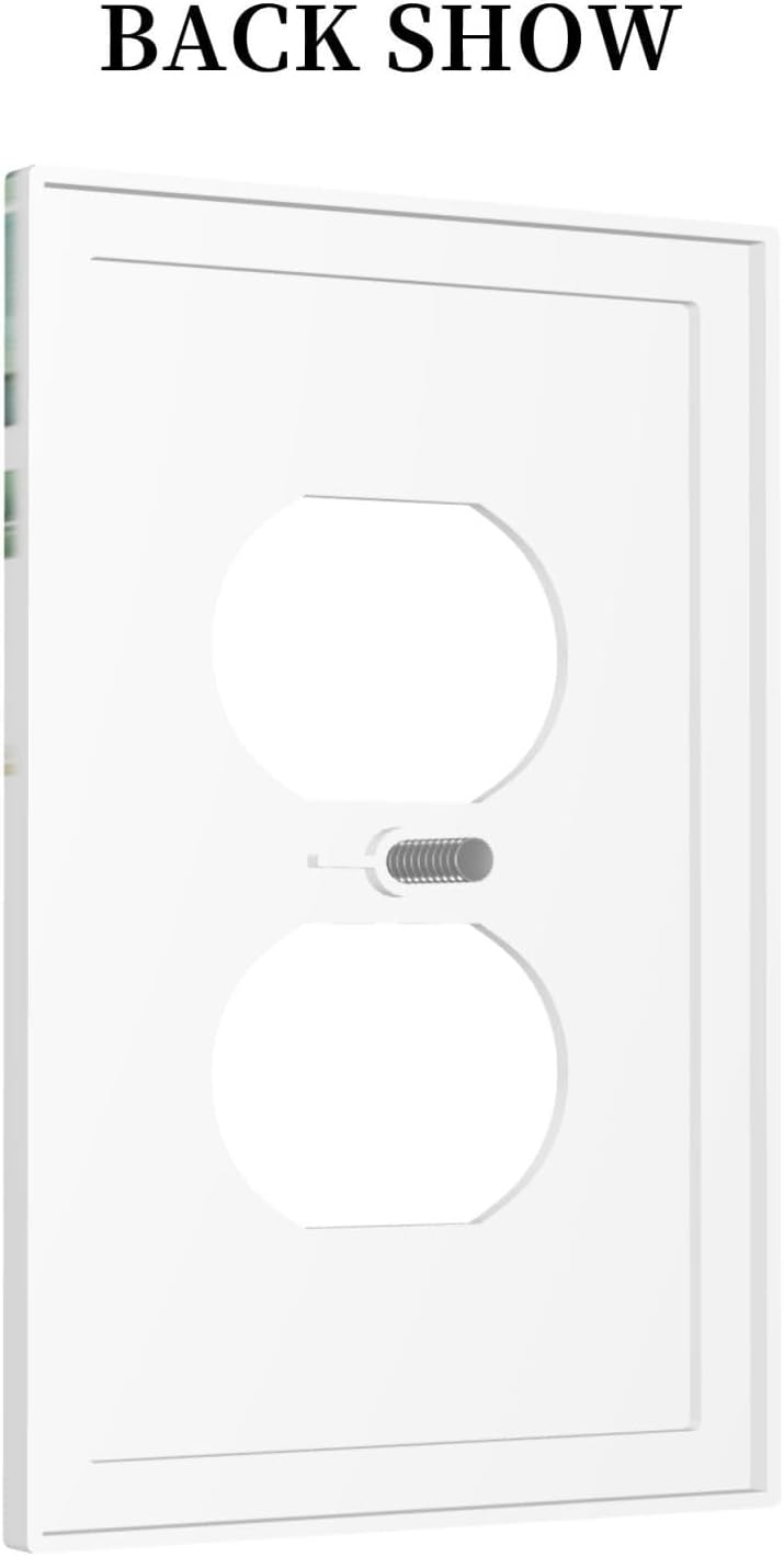 Decorative Outlet Covers Rustic Green Eucalyptus Leaves 1 Gang Duplex Light Switch Cover Plate Wall Plates for Electrical Outlets Switchplate Faceplate for Country Bedroom Home Decor