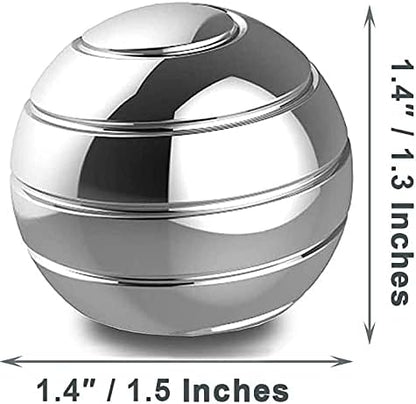 Desktop Motion Toys,Full Body Optical Illusion Fidget Spinner Ball,Creates a Mind-Bending Optical Illusion of Continuously Flowing Top Adult & Kids Pressure Reduction Toys Gifts(Silver)