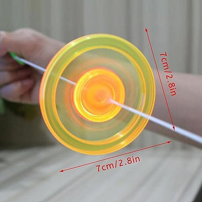 Flywheel Spinning Spinner Fidget Light Rainbow Lightshow Orbital Flash Novelty Adult‘s Gift Pull Line Flashing Glow in The Dark Wheel Colorful Sorting and Stacking