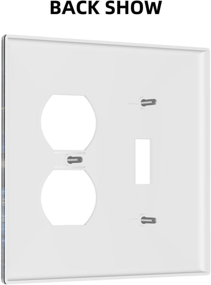 Decorative Outlet Covers Horror Night Blue Ocean Evil Octopus 2 Gang Wall Plate Cover Single Toggle Duplex Combo Two Switch Light Switch Cover Plate Jumbo Dual GFCI Faceplate