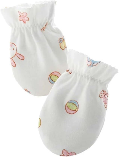 Organic Newborn Baby Scratch Mittens – 3 Pack Soft Cotton Anti-Scratch Gloves | Breathable Hand Covers for Newborns | Made in Korea