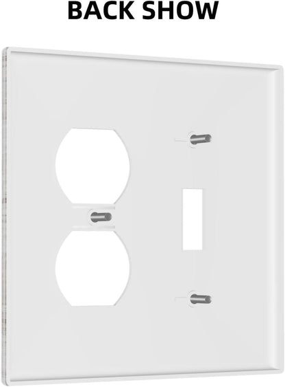 Wallplates Rustic Vintage White Wood Grain 1 Toggle 1 Duplex Switch Plate Electrical GFCI Faceplate Decorative Light Switch Covers for Farmhouse Home Decor