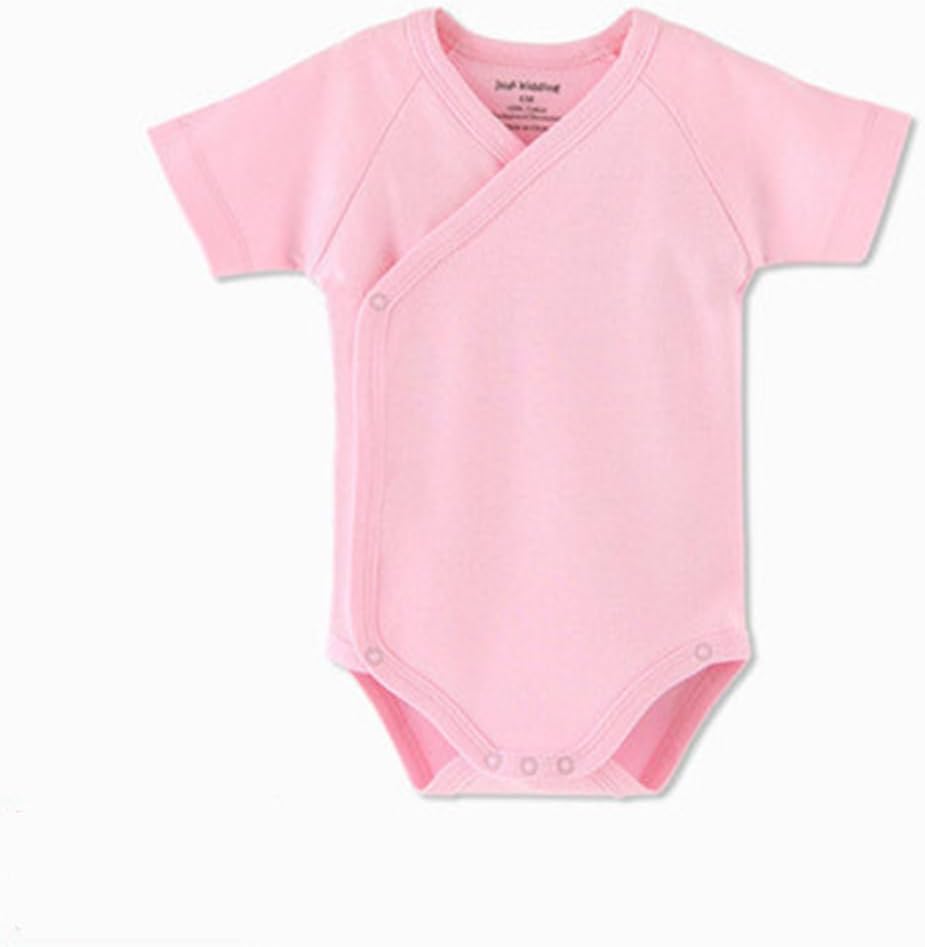 Baby Boys Girls Short Sleeves Kimono Clothes Cotton Baby Side-Snap Bodysuit Pack of Baby Layette Set