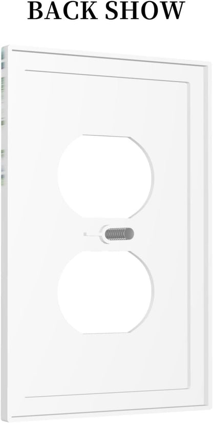 Eucalyptus Leaves Greenery Vine Flowers Simplicity Outlet Covers 1 Gang Duplex Light Switch Cover Decorative Switch Plates Electrical Receptacle Faceplate Wall Plate for Bed Room Living Room Decor