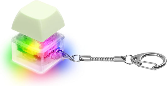 Keyboard Fidget Toys for Adults Keyboard Clicker with LED Light Keychain Fidget Sensory Fun Toys for Anxiety Decompression (Green, 1P)