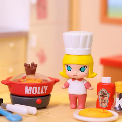 POP MART Molly Cooking Prop Blind Box Figures, Random Design Box Toys for Modern Home Decor, Collectible Toy Set for Desk Accessories, 1PC