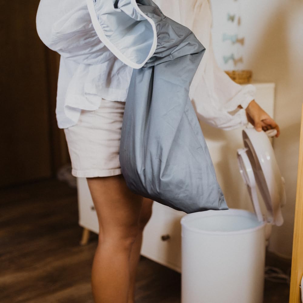 Nora's Nursery Pail Liner for Cloth Diapers - Reusable and Washable - Fits all Standard Diaper Pails - Waterproof Pail Liner with Strap for Diaper Pails, Laundry & Kitchen Garbage Cans (Forest - 2 Pk)