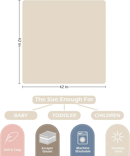 Ultra Soft Checkered Muslin Baby Blanket Pack of 2 Cotton Swaddles Bed Blankets for Babies and Toddlers Girls Newborn 42 x 42 inches Cream and Pink