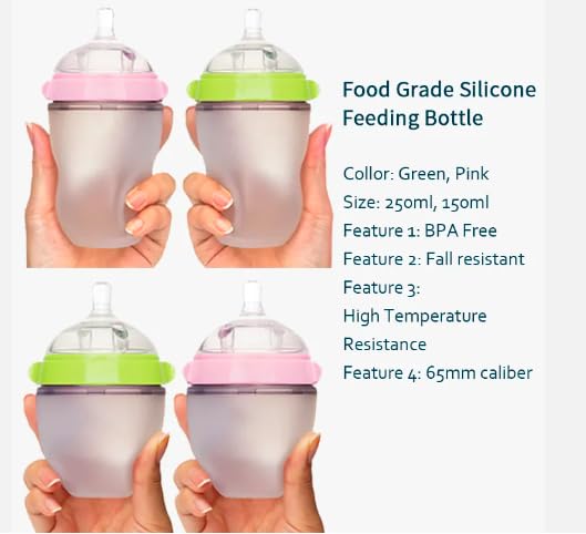 Baby Bottles (2 Pack) 8oz Nurture Nest Anti Colic Bottles with Easy to Hold Handles and Soothing