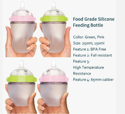 Baby Bottles (2 Pack) 8oz Nurture Nest Anti Colic Bottles with Easy to Hold Handles and Soothing