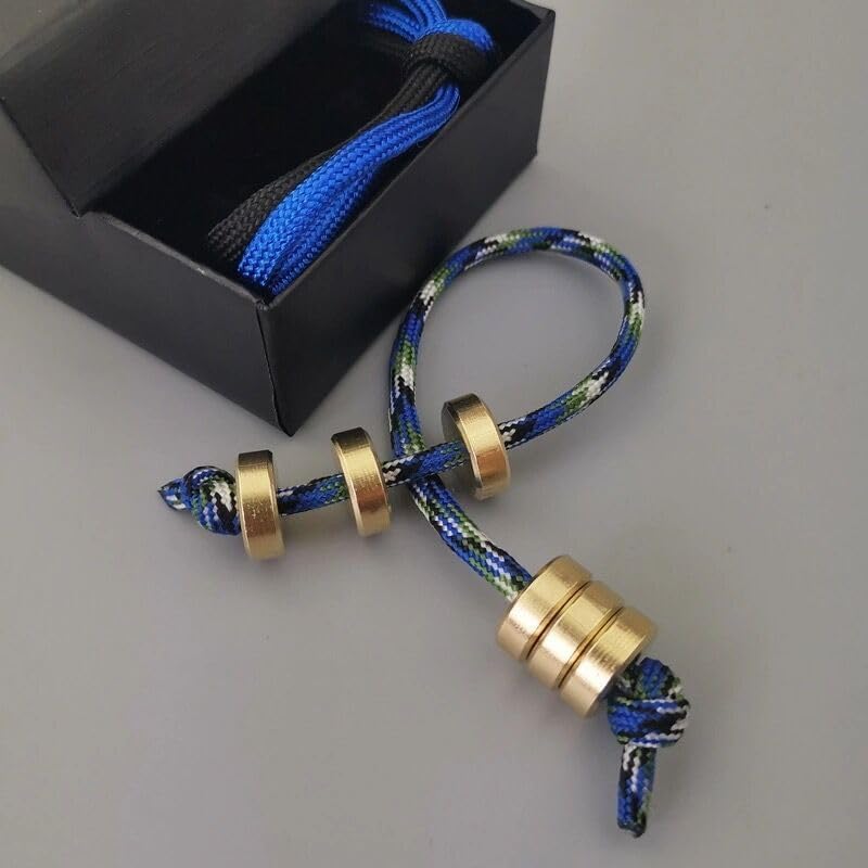 3 Pcs Fidget Beads Fidget Toy Copper Worry Fidget Beads Spin Bump EDC Novelty and Gag for Men Women Teens Skill Players (Bead)