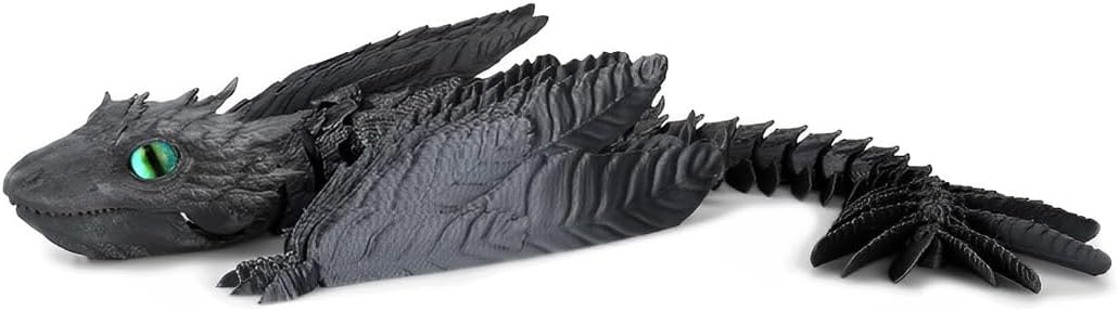 3D Printed Dragon, Feathered Wyvern Dragon, Articulated Dragon, Fidget Dragon Toys for Adult, Home Office Decor Executive Desk Toy