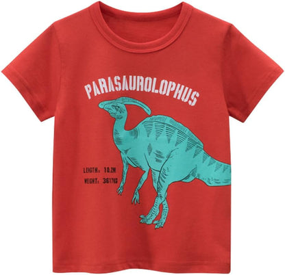 Boys' 4-Pack Excavator Short Sleeve Crewneck T-Shirts Top Tee Size 2-7 Years Toddler Boys' Value Pack Cotton T-Shirt