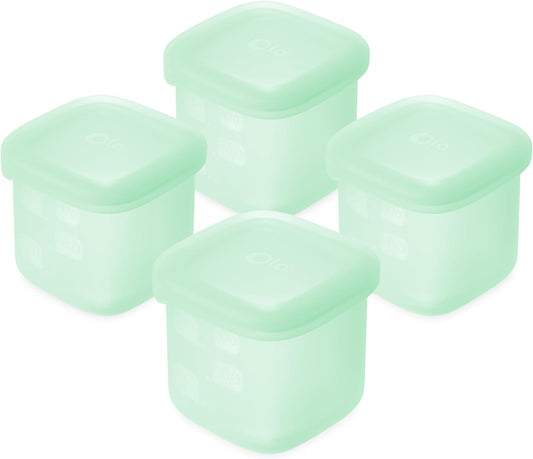 Olababy Clear Sense Silicone Storage Containers 4pk for Baby Food, Snacks, Formula, Puree, Sauce &