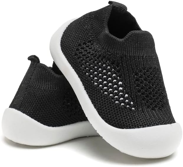 Charrost Toddler Baby Girl Boy First Walking Shoes Checkered Sneakers Sizes 3/4/5/6/7/8T. Soft, Cute,Flexible for First Walkers. Non-Slip, Slip On, Wide Toe Box Indoors Outdoors