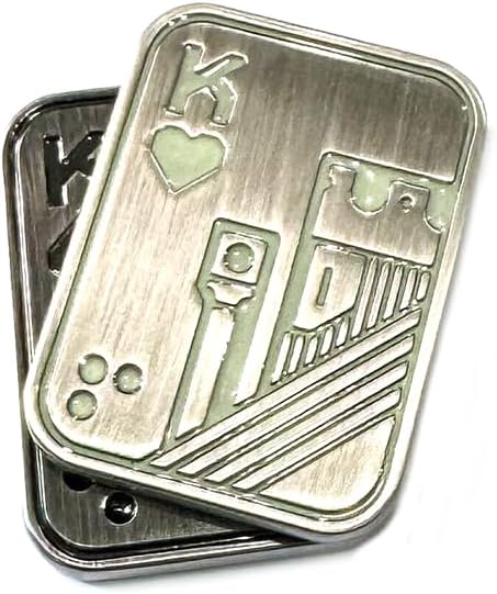 Luminous Noctilucent Upgrade Fidget Slider, Metal Fidget Toys Poker Push Card Stress Relief Toy, EDC Toy Fidget Toy Haptic Coin, Office Desk Toys Gifts for Boyfriend and Father(Silver)