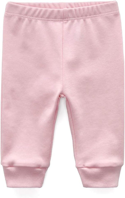 Unisex Newborn Baby Cotton 4-Pack Pants Embroidery Pringting Casual Leggings 0-24 Months for Boys and Girls
