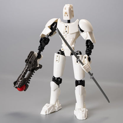 2pcs Random Color 3D Printed Mecha Robot 5.54-inch+Mecha Dog Multi-Jointed Action Figures, Full Body Mechanical Movable Toy, Multiple Accessories, Desk Decoration,New Year Gift
