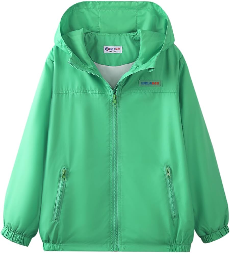 WELAKEN Lightweight Jacket for Girls Kids & Toddler II Girls' Print Water-Resistant Jacket