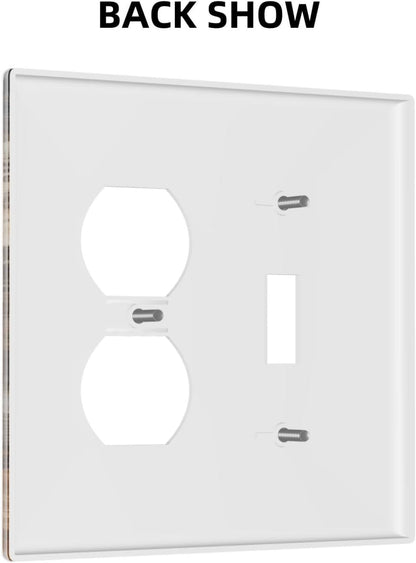 Brown Marble Granite Golden Lines Print Wallplates 1 Toggle 1 Duplex Switch Plate Electrical GFCI Faceplate Decorative Light Switch Covers for Bathroom Kitchen Decor