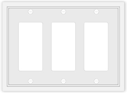 Triple Decorator Light Switch Cover Plate White Classic Decorative Rocker Switch Plates Cover