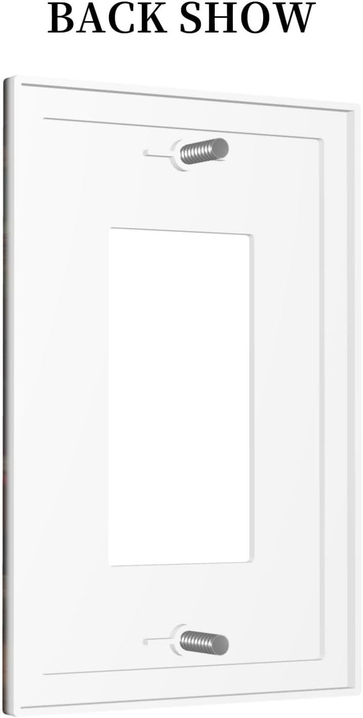 Decorative Outlet Covers Funny Red Boxing Cats White Tomcat 1 Gang Single Decora GFCI Device Light Switch Covers Plate 1 Rocker Wall Plate Jumbo Faceplate for Bedroom Home Decor